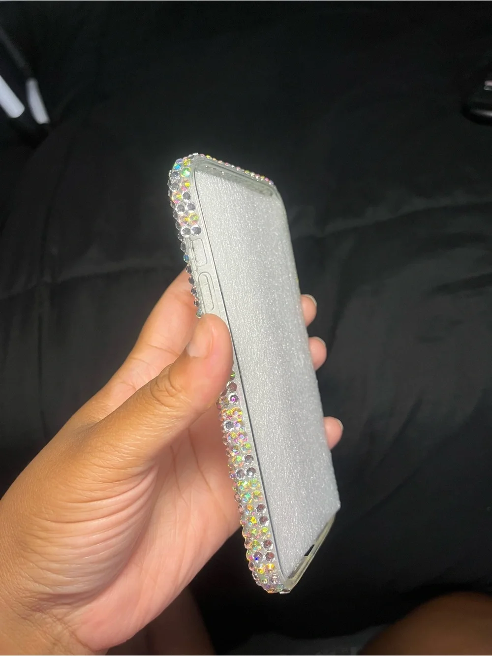 Crystal Rhinestone Clear iPhone 13 Case - Sparkling White